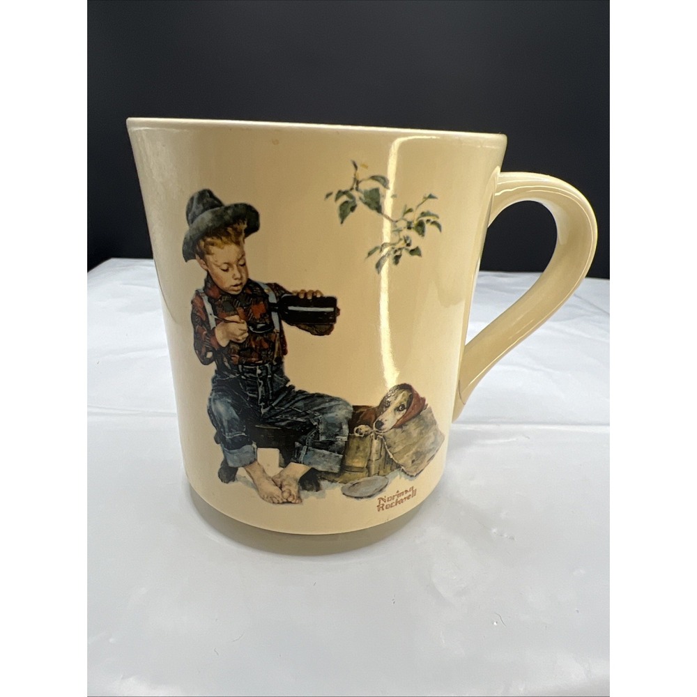 Vintage 1984 Norman Rockwell A Boy and His Dog Mug Four Seasons Collection